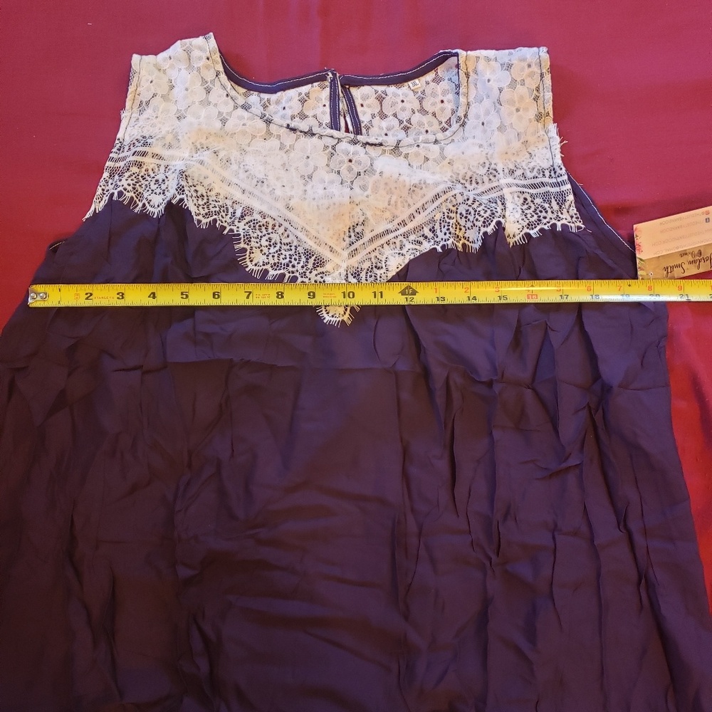 Navy Blue Lace Tunic - Picture 6 of 6